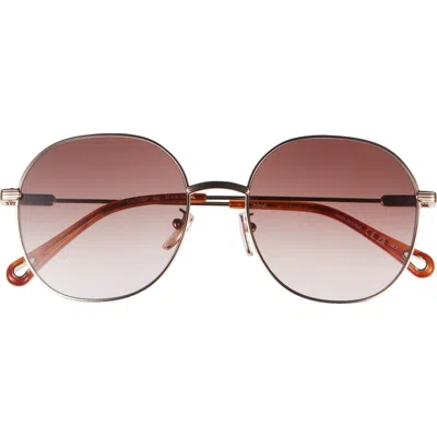 Chloé 57mm Round Metal Frame Sunglasses In Multi