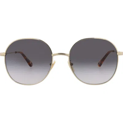 Chloé 57mm Round Metal Frame Sunglasses In Multi