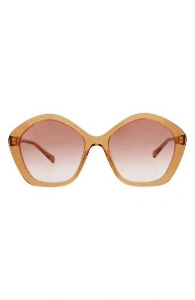 Chloé 57mm Round Sunglasses In Orange