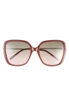 Chloé 57mm Square Sunglasses In Brown
