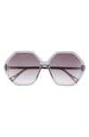 Chloé 58mm Oversized Core Sunglasses In Grey Grey Grey