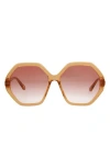 Chloé Hexagonal-frame Gradient Sunglasses In Orange