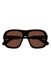 Chloé 58mm Pilot Sunglasses In Brown