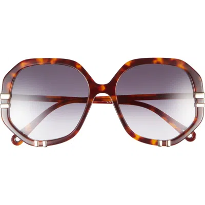 Chloé 58mm Round Sunglasses In Gray