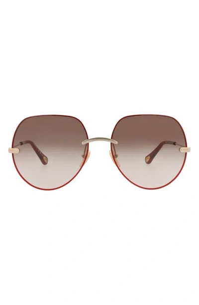 Chloé 58mm Round Sunglasses In Multi