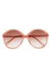Chloé 58mm Round Sunglasses In Pink