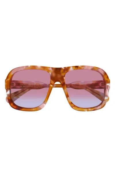 CHLOÉ CHLOÉ 58MM SQUARE SUNGLASSES