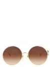 Chloé Round Frame Sunglasses Featuring Curved Temples In Brown