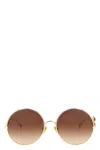 Chloé Round Frame Sunglasses Featuring Curved Temples In Brown