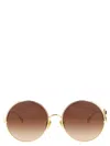 Chloé Round Frame Sunglasses Featuring Curved Temples In Brown