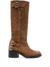 Chloé 60mm Buckled Boots In Brown