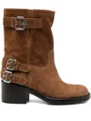Chloé 60mm Dakota Biker Boots In Brown