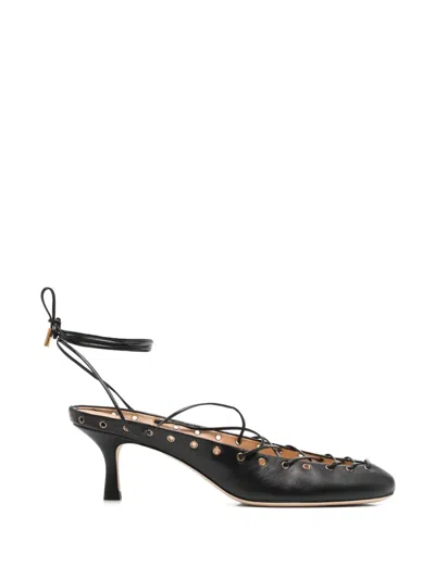Chloé Ghillies Leather Lace-up Pumps In Black