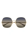 Chloé 60mm Gradient Square Sunglasses In Blue/gold