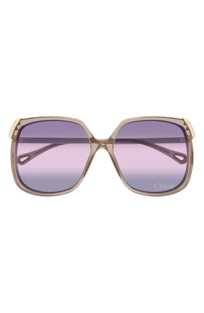 Chloé 60mm Gradient Square Sunglasses