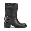 Chloé 60mm Leather Motorcycle Boots In Black