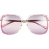 Chloé 60mm Oversize Square Sunglasses In Burgundy