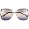 Chloé 60mm Oversize Square Sunglasses In Gray