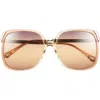Chloé 60mm Oversize Square Sunglasses In Orange