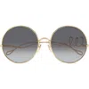 Chloé Gold-gold-grey Metal Sunglasses In Gray