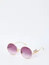 Chloé Round Frame Sunglasses Thin Temples In Gold