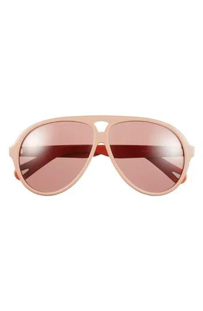 Chloé 61mm Aviator Sunglasses In Neutral
