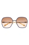 Chloé 61mm Gradient Geometric Sunglasses In Gold