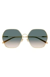 Chloé 61mm Gradient Polarized Irregular Round Sunglasses In Blue