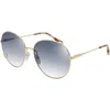 Chloé 61mm Gradient Round Sunglasses In Gold/blue Gradient