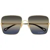 Chloé 61mm Gradient Square Sunglasses In Gold