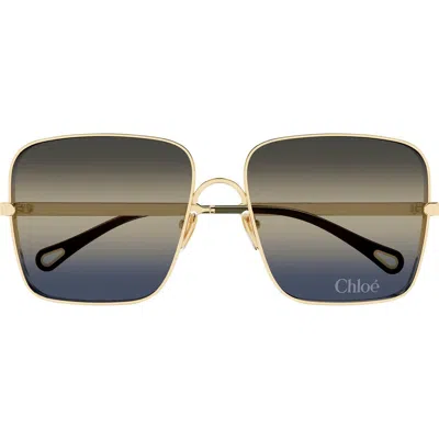 CHLOÉ CHLOÉ 61MM GRADIENT SQUARE SUNGLASSES