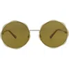Chloé Round-frame Metal Sunglasses With Wavy Design In Multi