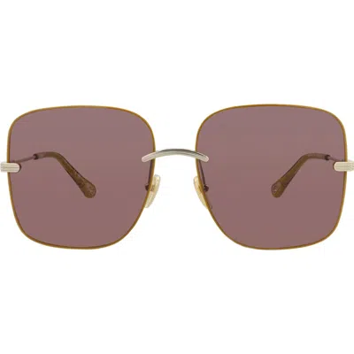 Chloé 61mm Square Sunglasses In Gold