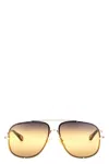 Chloé Square Metal Sunglasses Gradient Lenses In Yellow