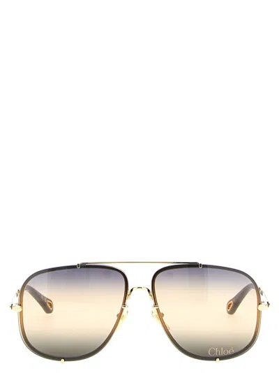 Chloé '62' Sunglasses In Gold