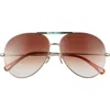 Chloé Ulys Aviator Metal Sunglasses In Gold Gold Multicolor