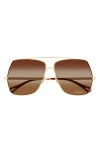 Chloé Gradient Aviator Metal Sunglasses In Gold 1