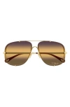 Chloé 62mm Gradient Square Sunglasses In Gold