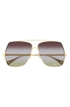 Chloé Gradient Aviator Metal Sunglasses In Gold 2
