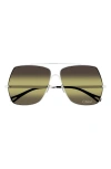 Chloé Gradient Aviator Metal Sunglasses In Silver