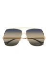 Chloé 62mm Oversize Gradient Rectangular Sunglasses
