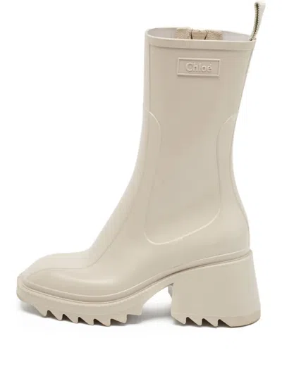 Pre-owned Chloé 65mm Logo-embossed Rain Boots