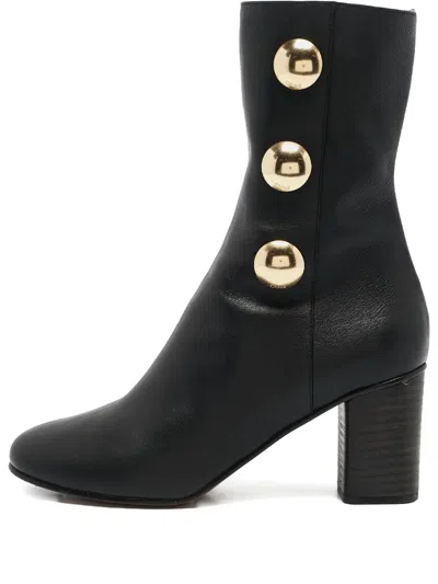 Pre-owned Chloé 65mm Orlando Leather Ankle Boots In Black