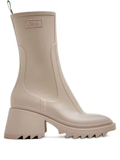 Chloé 70mm Betty Rain Boots In Neutral