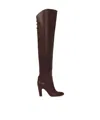 Chloé Eve Leather Over-the-knee Boots In Burgundy