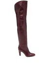 Chloé Eve Leather Over-the-knee Boots In Burgundy