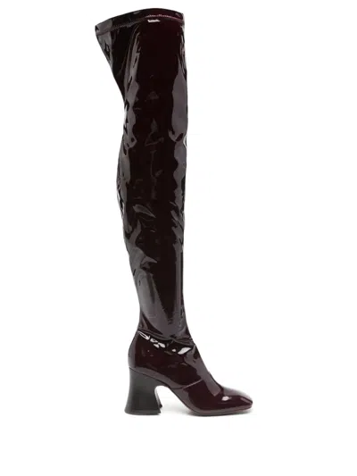 Chloé 80mm Janis Leather Boots In Black