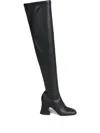 Chloé 80mm Janis Stretch-leather Square-toe Boots In Black