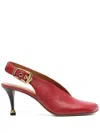 Chloé Womens Chloe Andrea Slingback Leather Heeled Pumps In Red