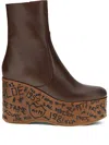 Chloé Chloe Chocolate Leather Maxime Wedges In Brown